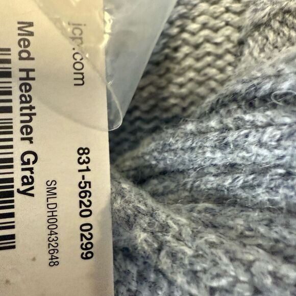 Brand New Worthington Women's Large Wool Blend Heather Gray Button Down Sweater - Picture 3 of 8